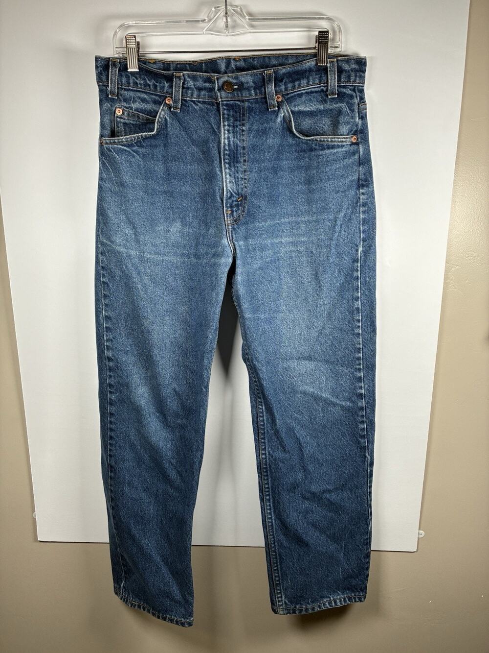 Vintage Levi’s 505 Orange Tab Straight Leg Regular Fit 34x32 Jeans USA Made